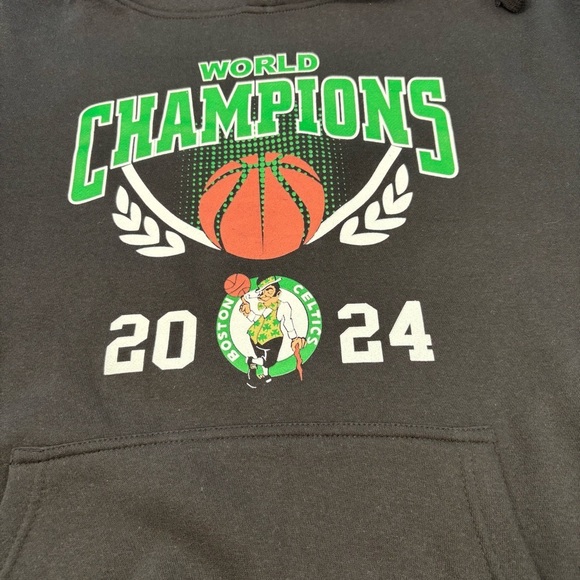 Boston Celtics “World Champions 2024” Black Hoodie Men’s Size Large - Picture 8 of 13